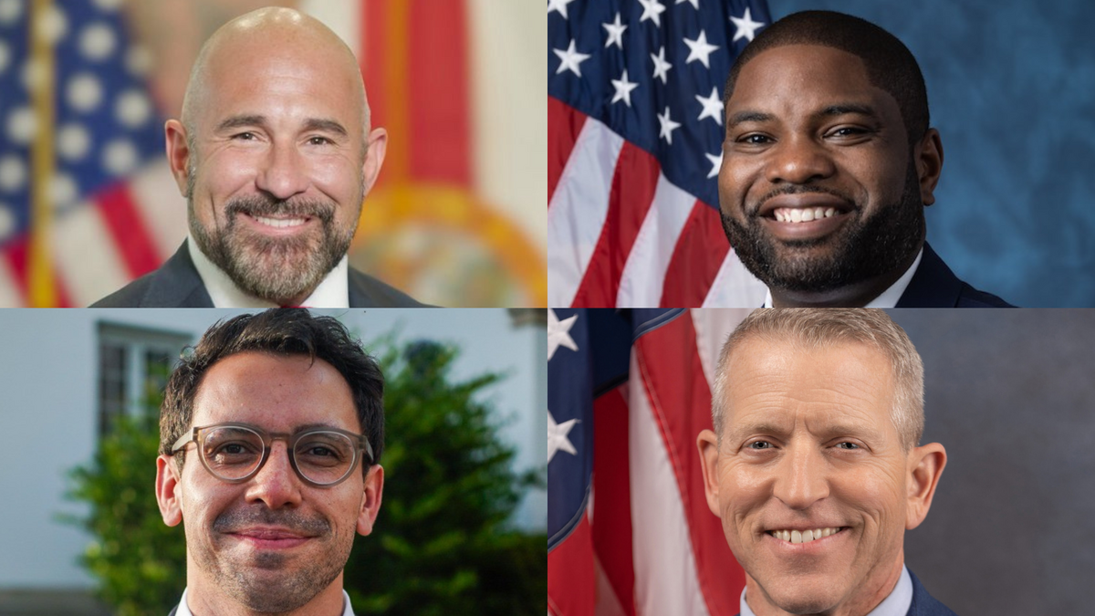 Republican gubernatorial candidates, clockwise from top left: Jay Collins, Byron Donalds, Paul Renner and James Fishback